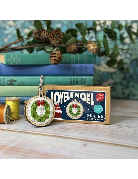Mini-Kreuzstich-Stickset - Frohe Weihnachten!