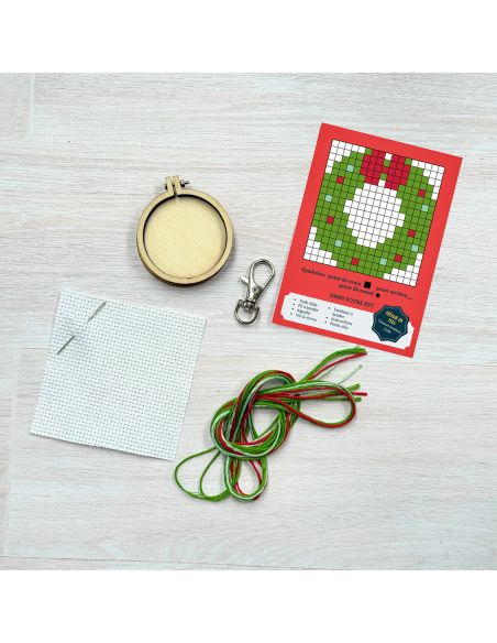 Mini-Kreuzstich-Stickset - Frohe Weihnachten!
