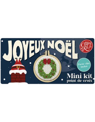 Mini-Kreuzstich-Stickset - Frohe Weihnachten!