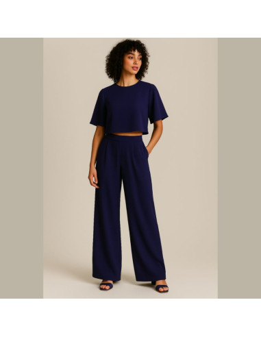 Georgette-Crêpe-Stoff - Marineblau