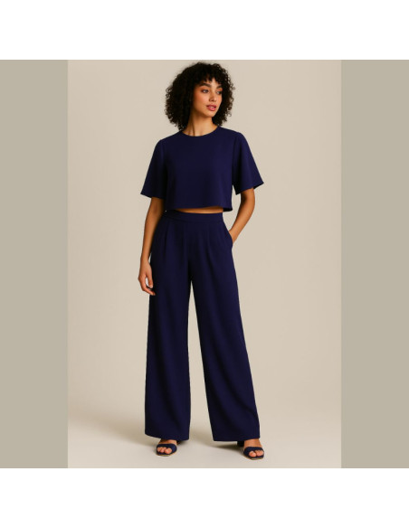 Georgette-Crêpe-Stoff - Marineblau