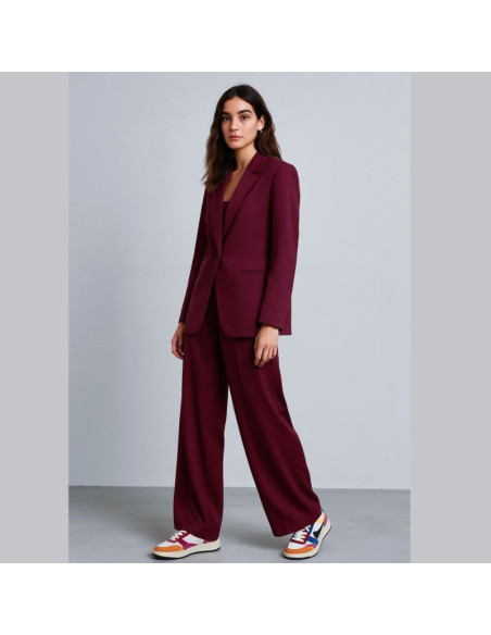 Schwerer Viskose-Twill-Stoff - Bordeaux