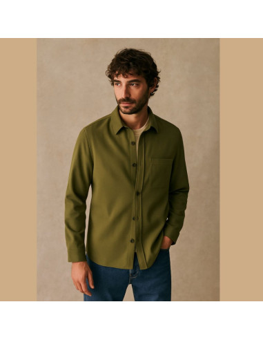 Schwerer Viskose-Twill-Stoff - Oliv
