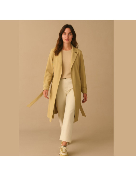 Schwerer Viskose-Twill-Stoff - Beige