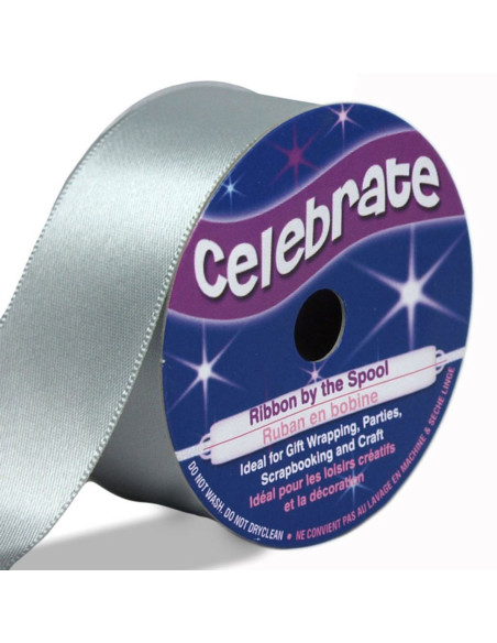 Graues Satinband Celebrate - 25 mm x 4 Meter