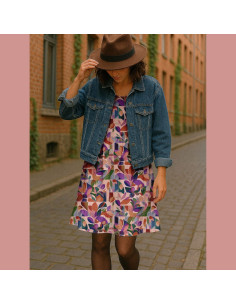 Viskosestoff - Nawel rosa und violett 2