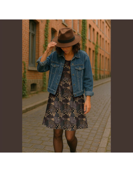 Tissu viscose - Karoo marron et noir