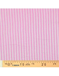 Gekreppter Double-Gauze-Stoff mit Streifen - Bubblegum und gebrochenes Weiß 2