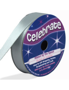 Satinband Celebrate grau - 13 mm x 6 Meter