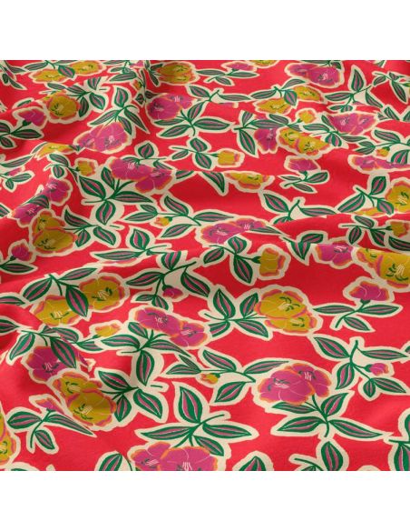Viskosestoff - Fanou rot und rosa