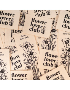 Set aus 2 gewebten Etiketten - Duo Flower Lover Club