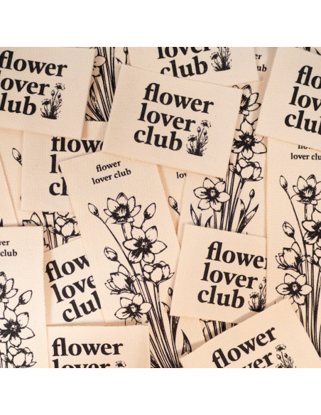 Set aus 2 gewebten Etiketten - Duo Flower Lover Club