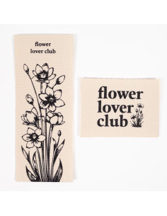 Set aus 2 gewebten Etiketten - Duo Flower Lover Club 2