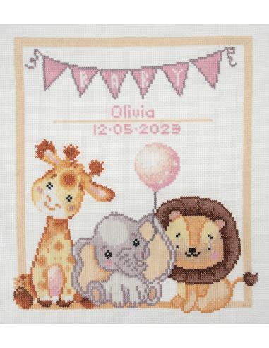 Großes gezähltes Kreuzstich-Set - Tierbabys