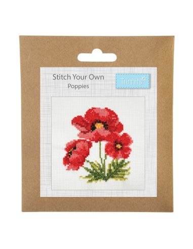 Mini-Kreuzstich-Set - Mohnblumen