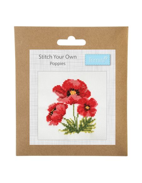 Mini-Kreuzstich-Set - Mohnblumen