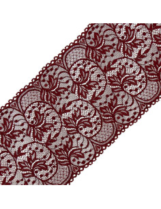 Elastische Spitze große Breite 16,7 cm - Bordeaux