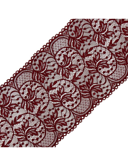 Elastische Spitze große Breite 16,7 cm - Bordeaux