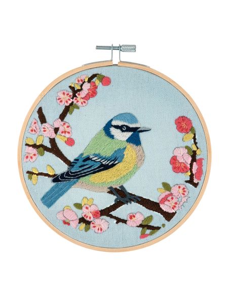 Stickset - Vogel in Blumen
