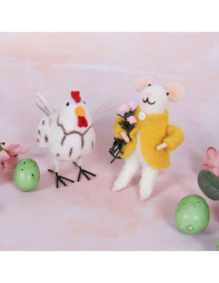 Nadelfilz-Set - Blumenstrauß-Maus