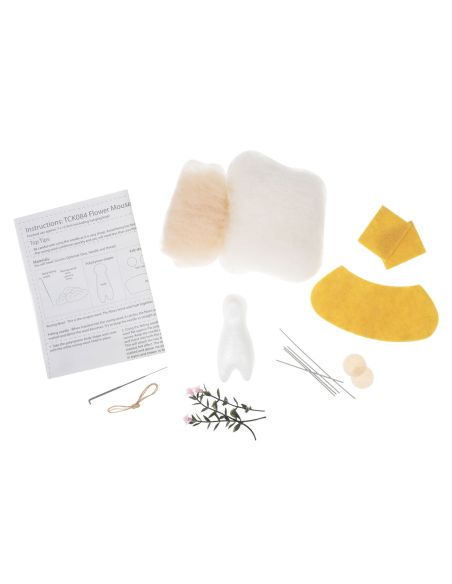 Nadelfilz-Set - Blumenstrauß-Maus