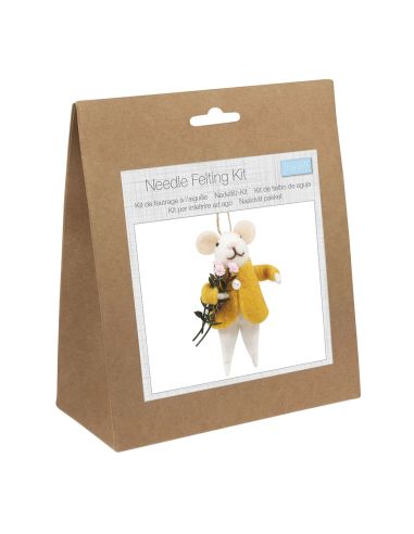 Nadelfilz-Set - Blumenstrauß-Maus