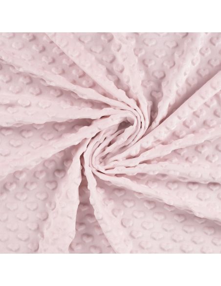 Minky-Stoff Herz - Babyrosa