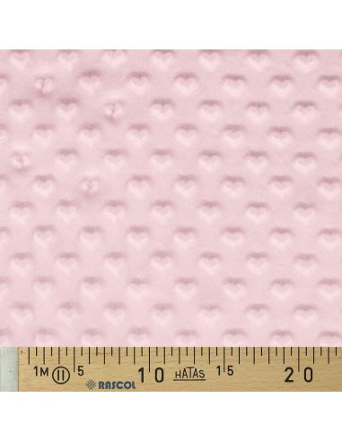 Minky-Stoff Herz - Babyrosa