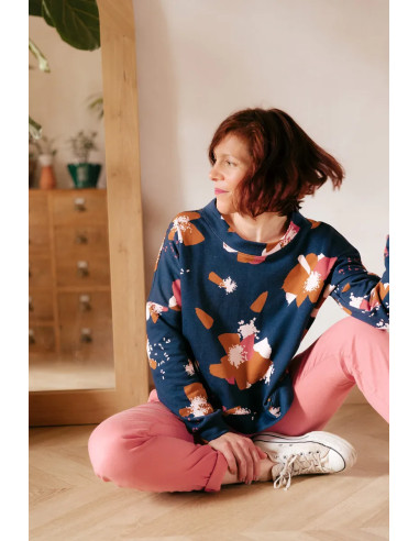 Sweatstoff Anémona Tintenblau - Églantine & Zoé