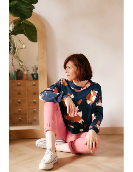 Sweatstoff Anémona Tintenblau - Églantine & Zoé