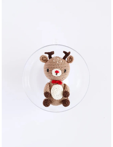 Amigurumi-Weihnachtskugel-Set zum Häkeln - Das Rentier