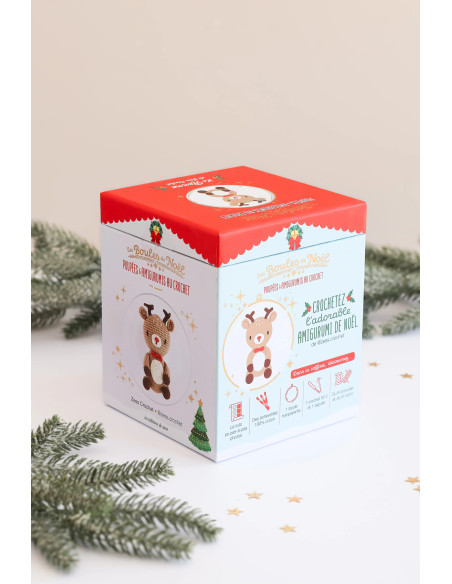 Amigurumi-Weihnachtskugel-Set zum Häkeln - Das Rentier