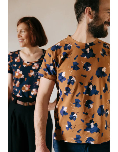 Jersey-Stoff aus Baumwolle Anémona Camel - Églantine & Zoé