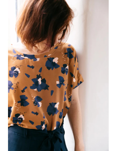 Jersey-Stoff aus Baumwolle Anémona Camel - Églantine & Zoé