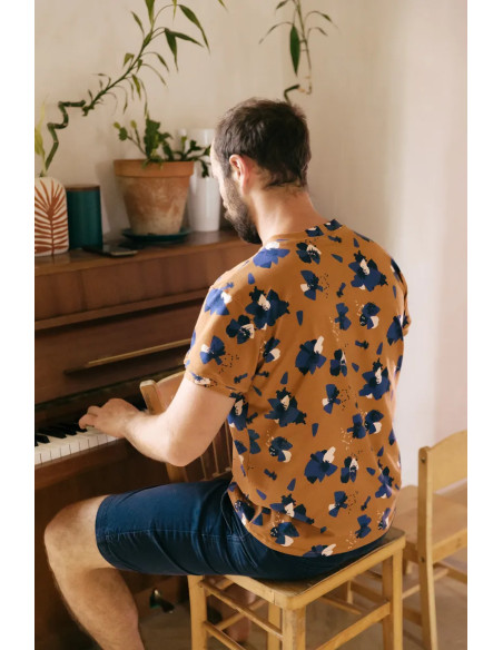 Jersey-Stoff aus Baumwolle Anémona Camel - Églantine & Zoé