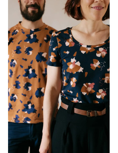 Jersey-Stoff aus Baumwolle Anémona Tintenblau - Églantine & Zoé