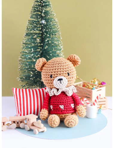 Weihnachtskugel Amigurumi Häkelset - Der Bär
