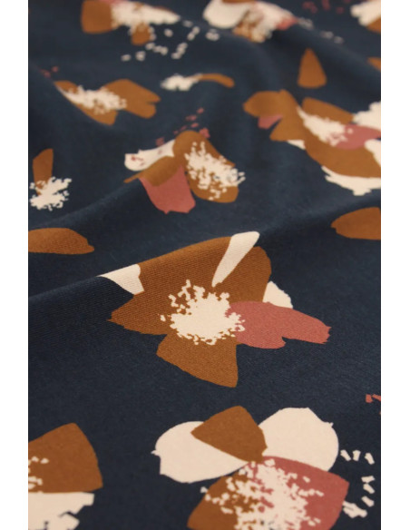 Jersey-Stoff aus Baumwolle Anémona Tintenblau - Églantine & Zoé