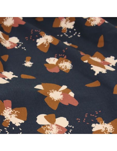 Jersey-Stoff aus Baumwolle Anémona Tintenblau - Églantine & Zoé
