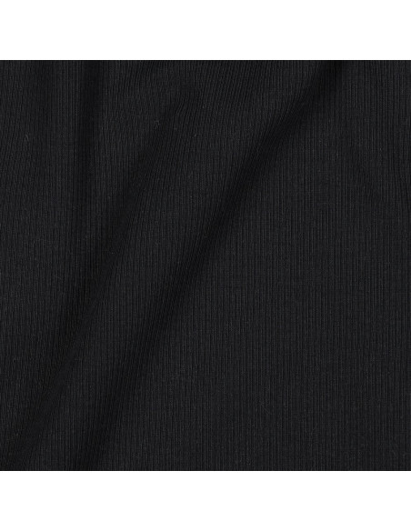 Fein gerippter Baumwoll-Jersey-Stoff - Schwarz