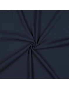 Fein gerippter Baumwoll-Jersey-Stoff - Navy