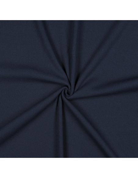 Fein gerippter Baumwoll-Jersey-Stoff - Navy