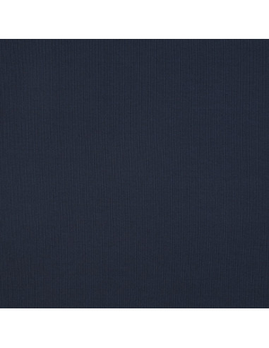 Fein gerippter Baumwolljersey-Stoff - Navy