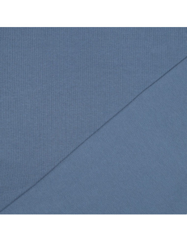 Fein gerippter Baumwoll-Jersey-Stoff - Jeans