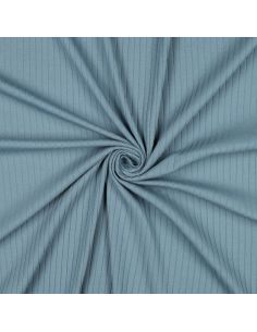Leichter gerippter Jersey-Stoff aus Baumwolle - Jeansblau