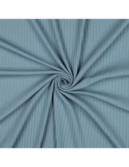 Leichter gerippter Jersey-Stoff aus Baumwolle - Jeansblau