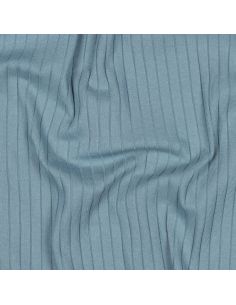 Leichter gerippter Jersey-Stoff aus Baumwolle - Jeansblau 2