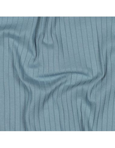 Leichter gerippter Jersey-Stoff aus Baumwolle - Jeansblau