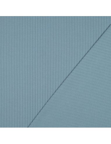 Leichter gerippter Jersey-Stoff aus Baumwolle - Jeansblau