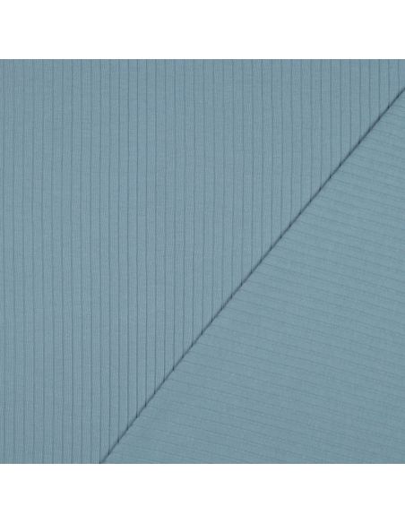 Leichter gerippter Jersey-Stoff aus Baumwolle - Jeansblau